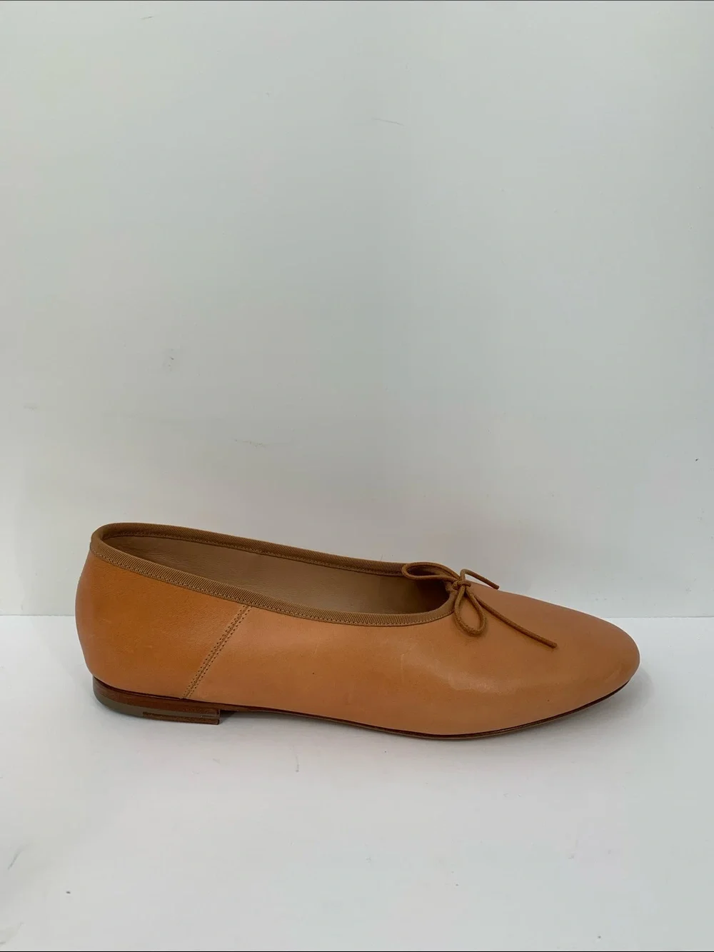 Mansur Gavriel Dream ballet flat shoe leather slip-on bow preppy brown new 39 9 - Picture 2 of 8